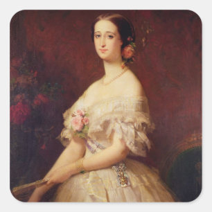 Portrait der Kaiserin Eugenie 1854 Quadratischer Aufkleber