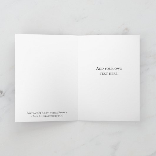 Portrait der katholischen Nonnen mit dem Heiligen Karte (Innenseite)
