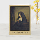 Portrait der katholischen Nonnen mit dem Heiligen Karte (Gelbe Blume)