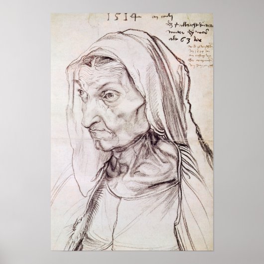 Portrait der Mutter des Künstlers, 1514 Poster (Vorne)