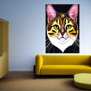 Portrait der niedlichen Katze   AI Art Poster