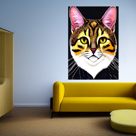 Portrait der niedlichen Katze | AI Art Poster