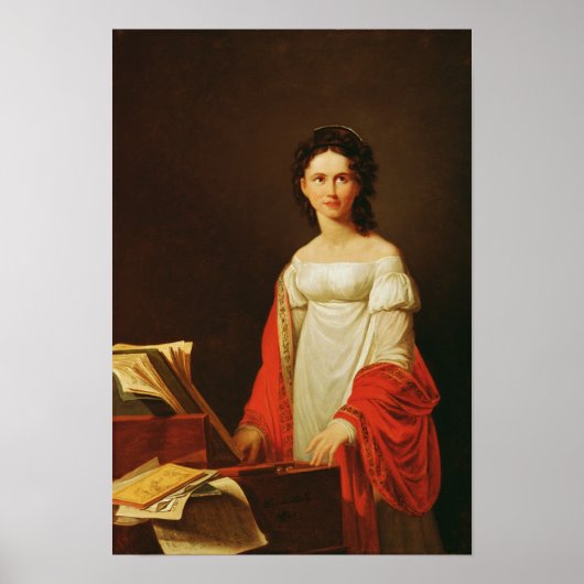 Portrait der Sängerin Anna Borunova, 1821 Poster (Vorne)