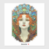 Portrait der schönen Frau im Stil eines verkleidet Aufkleber (Blatt)