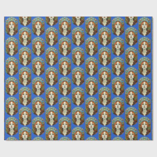 Portrait der schönen Frau im Stil eines verkleidet Geschenkpapier (Flach)