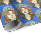 Portrait der schönen Frau im Stil eines verkleidet Geschenkpapier (Rolleneckpunkt)