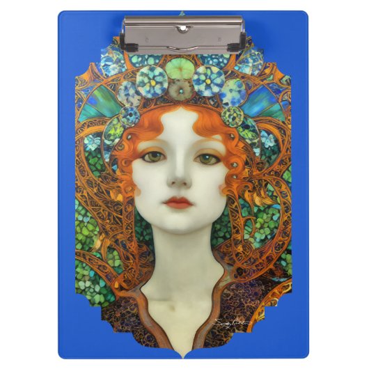 Portrait der schönen Frau im Stil eines verkleidet Klemmbrett (Vorderseite)
