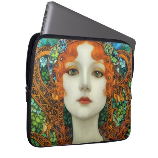 Portrait der schönen Frau im Stil eines verkleidet Laptopschutzhülle (Vorne Rechts)