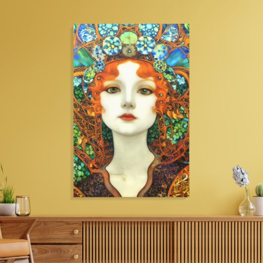 Portrait der schönen Frau im Stil eines verkleidet Leinwanddruck (Insitu (Wohnzimmer))