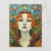 Portrait der schönen Frau im Stil eines verkleidet Postkarte (Vorderseite)