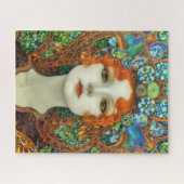 Portrait der schönen Frau im Stil eines verkleidet Puzzle (Horizontal)