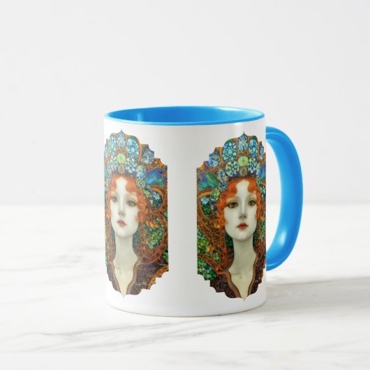 Portrait der schönen Frau im Stil eines verkleidet Tasse (VorderseiteRechts)