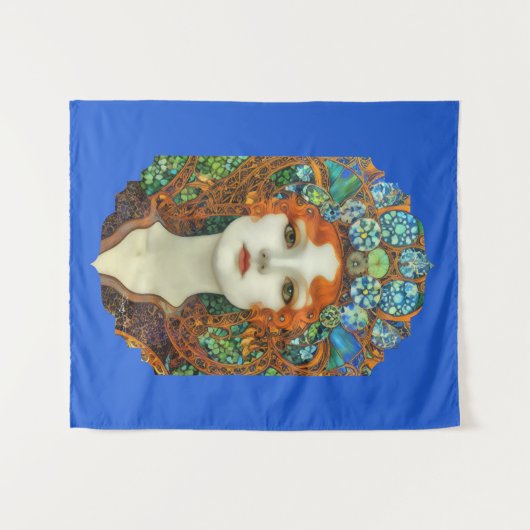 Portrait der schönen Frau im Stil eines verkleidet Wandteppich (Vorderseite (Horizontal))