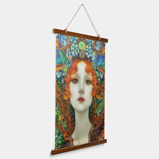 Portrait der schönen Frau im Stil eines verkleidet Wandteppich Mit Holzrahmen (Gewinkelt)