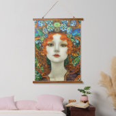 Portrait der schönen Frau im Stil eines verkleidet Wandteppich Mit Holzrahmen (Schlafzimmer)