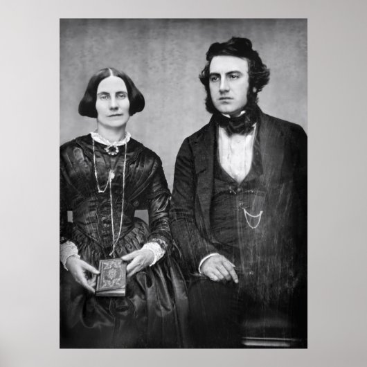 PORTRAIT der VERHEIRATETEN COUPLE c. 1845 Poster (Vorne)