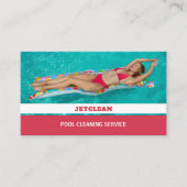 Portrait der weiblichen Bader, Schwimmbad sauber Visitenkarte (Vorderseite)