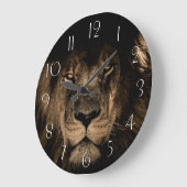 Portrait des afrikanischen Löwen Große Wanduhr (Winkel)