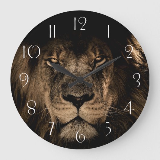 Portrait des afrikanischen Löwen Große Wanduhr (Vorderseite)