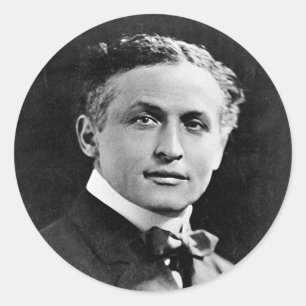 Portrait des amerikanischen Magician Harry Houdini Runder Aufkleber