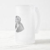 Portrait des antiken griechischen Philosophen Aris Mattglas Bierglas (VorderseiteRechts)