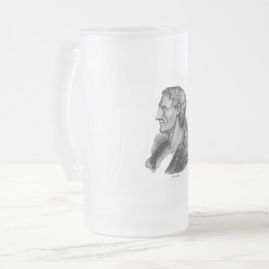 Portrait des antiken griechischen Philosophen Aris Mattglas Bierglas (Vorderseite Links)