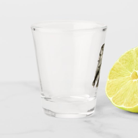 Portrait des antiken griechischen Philosophen Aris Schnapsglas (Links)