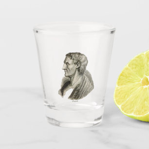Portrait des antiken griechischen Philosophen Aris Schnapsglas