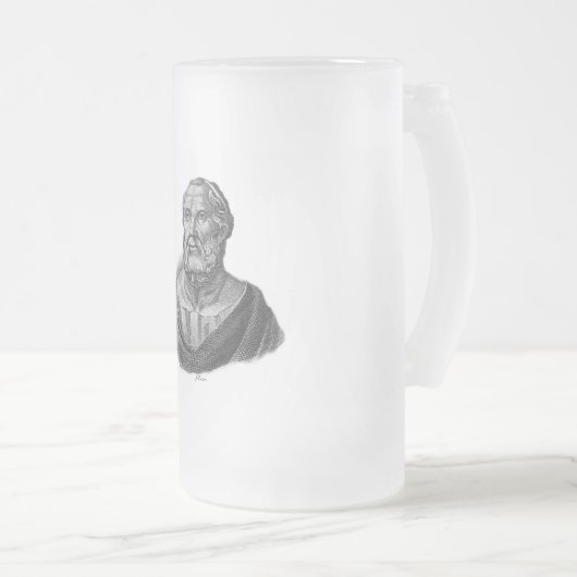 Portrait des antiken griechischen Philosophen Plat Mattglas Bierglas (VorderseiteRechts)