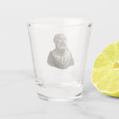 Portrait des antiken griechischen Philosophen Plat Schnapsglas (Rückseite)