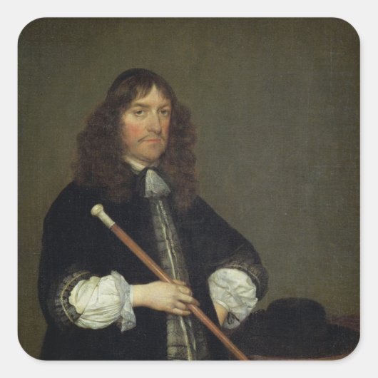 Portrait des Bürgermeisters Quadratischer Aufkleber (Vorderseite)