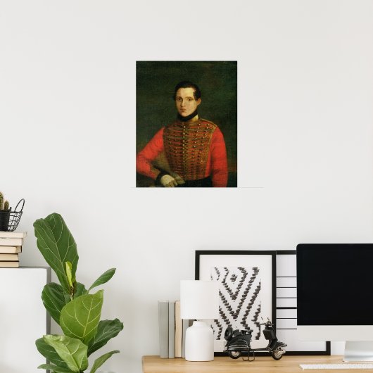 Portrait des Dichters Michail Lermontov Poster (Heimbüro)