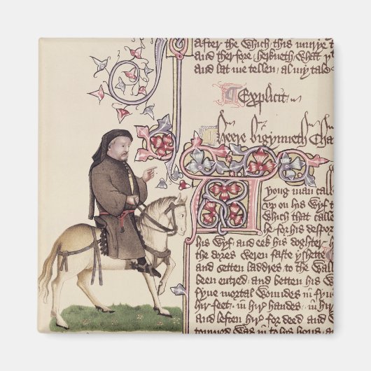 Portrait des Faksimiles von Geoffrey Chaucer von Magnet (Vorne)