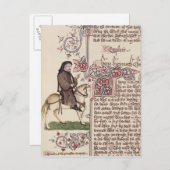 Portrait des Faksimiles von Geoffrey Chaucer von Postkarte (Vorne/Hinten)