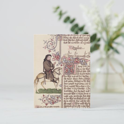 Portrait des Faksimiles von Geoffrey Chaucer von Postkarte (Stehend Vorderseite)