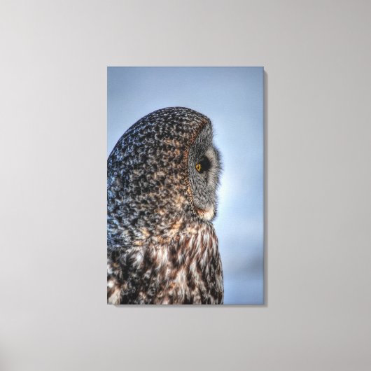 Portrait des Fotos "Great Gray Owl Wildlife" Leinwanddruck (Vorderseite)