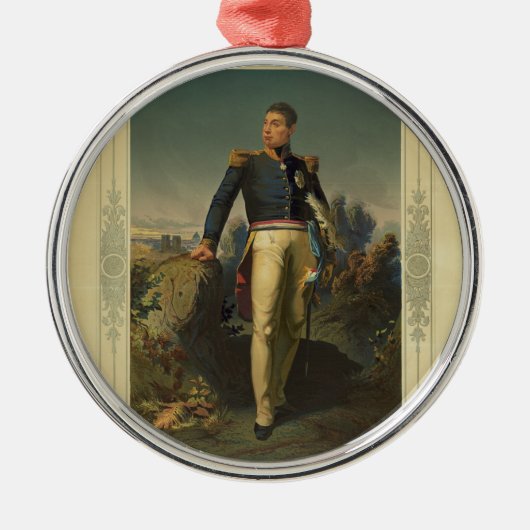 Portrait des französischen General Marquis de Lafa Silbernes Ornament (Vorne)