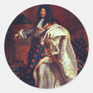 Portrait des französischen Königs Louis Xiv von Ri Runder Aufkleber