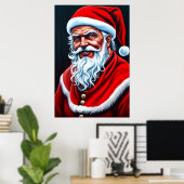 Portrait des glücklichen coolen Weihnachtsmanns | Poster (Heimbüro)