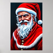 Portrait des glücklichen coolen Weihnachtsmanns | Poster (Vorne)