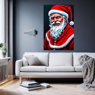 Portrait des glücklichen coolen Weihnachtsmanns Poster
