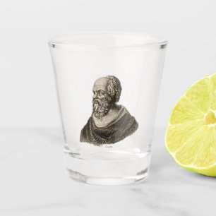 Portrait des griechischen Philosophen Sokrates aus Schnapsglas