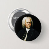 Portrait des großen Komponisten Bach Button (Vorne & Hinten)