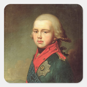 Portrait des Großherzogs Konstantin Pavlowitsch Quadratischer Aufkleber