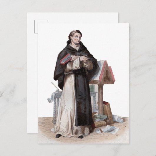 Portrait des Heiligen Bernard de Clairvaux Postkarte (Vorne/Hinten)