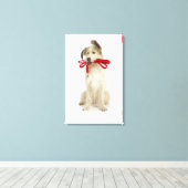 Portrait des Hundes mit Leash Leinwanddruck (Insitu (Holzboden))