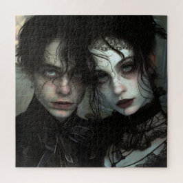 Portrait des jungen gotischen Paares Puzzle