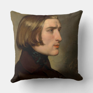 Portrait des Komponisten Franz Liszt, 1838 Kissen