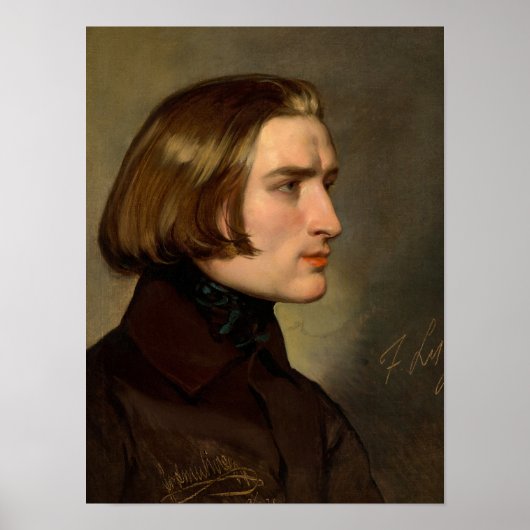 Portrait des Komponisten Franz Liszt, 1838 Poster (Vorne)