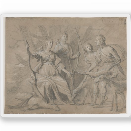 Portrait des Königs & Königs der Kinder von Böhmen Aufkleber (Vorderseite)